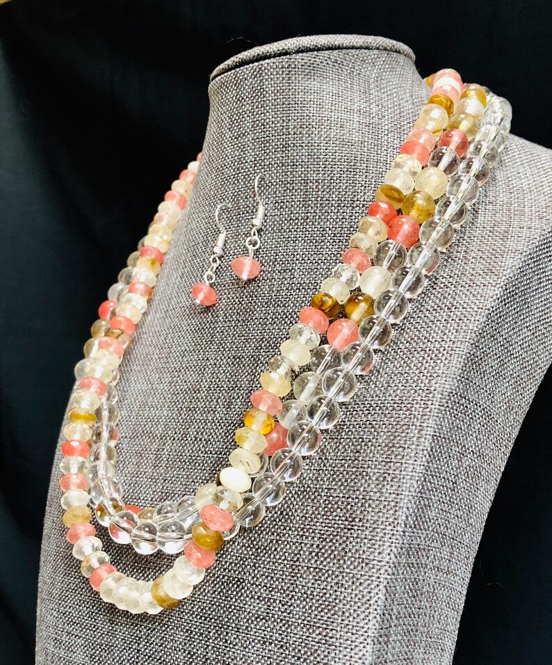 Watermelon Quartz Necklace Set - Image 4