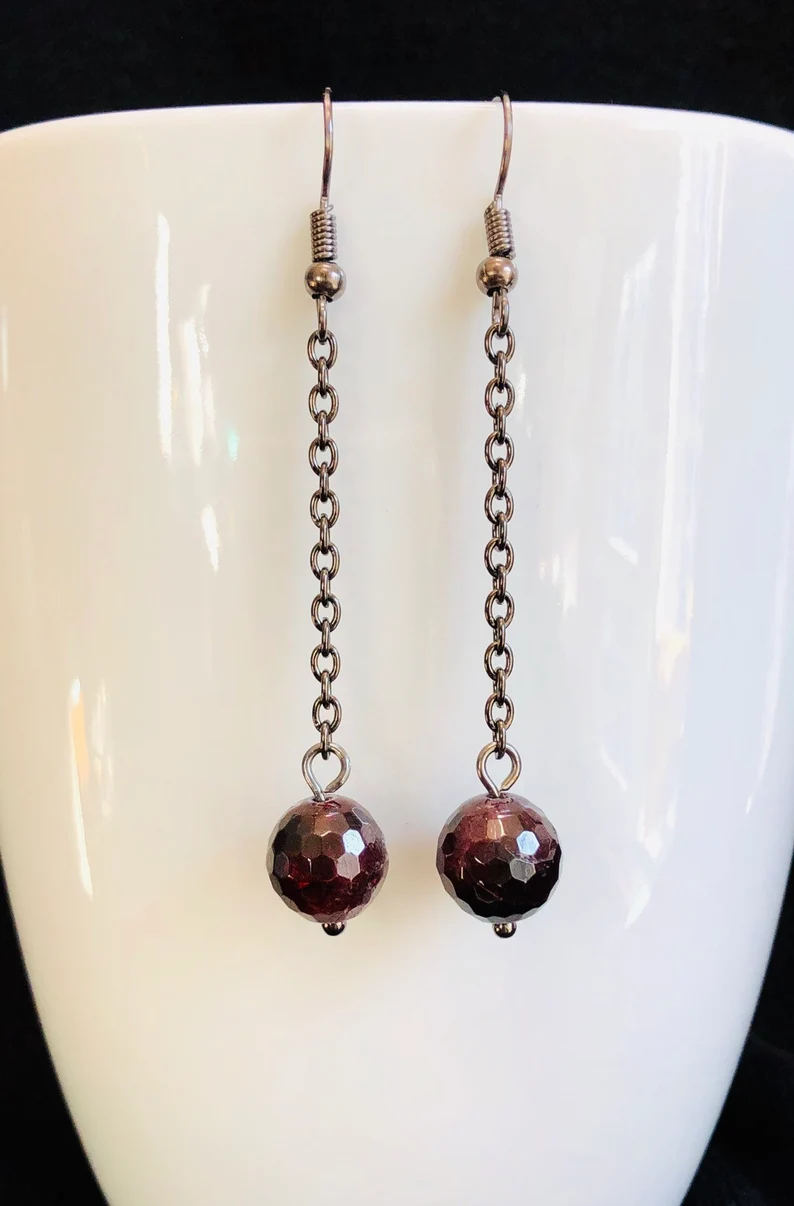 Garnet Dangle Earrings