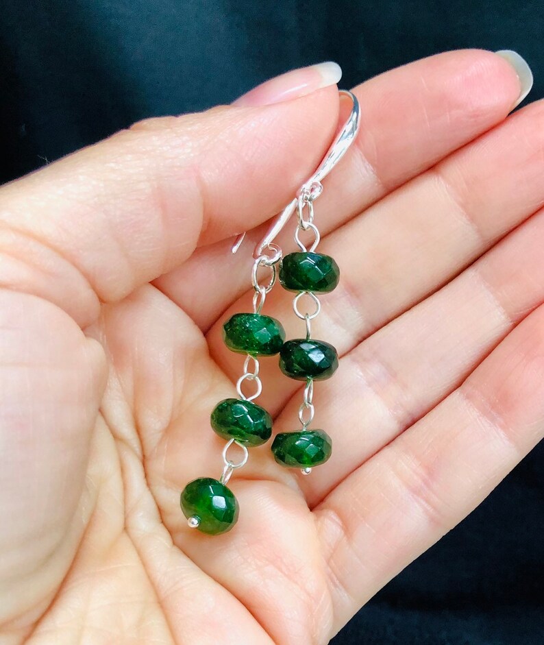 Emerald Dangle Earrings - Image 4