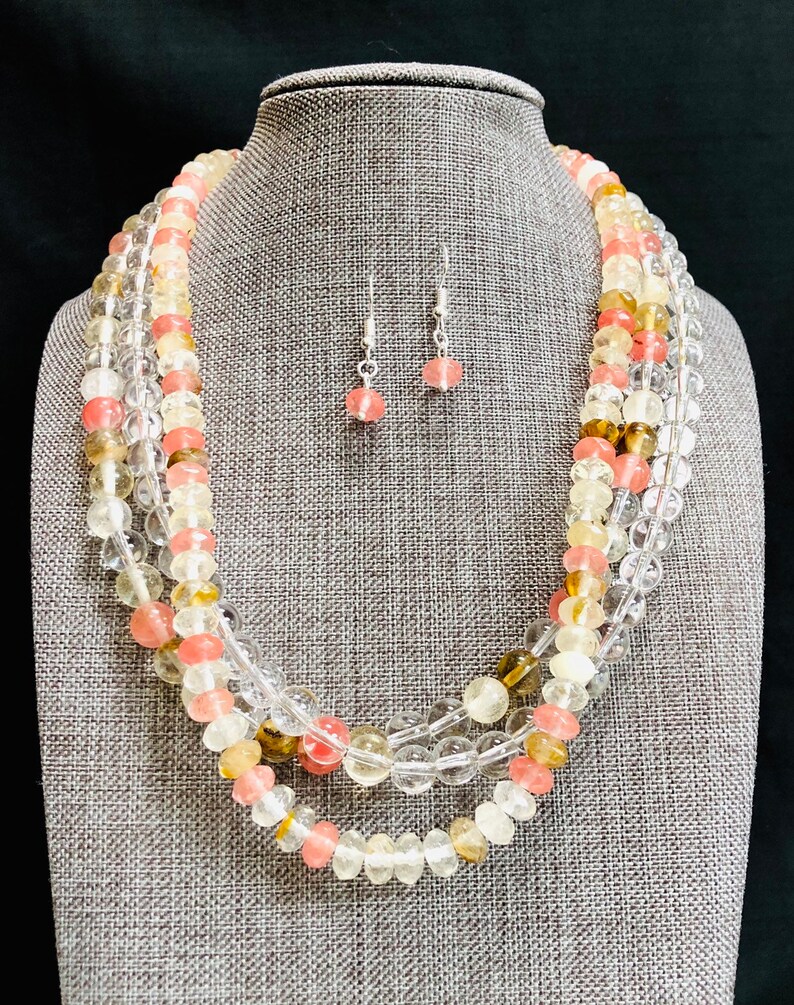 Watermelon Quartz Necklace Set - Image 6