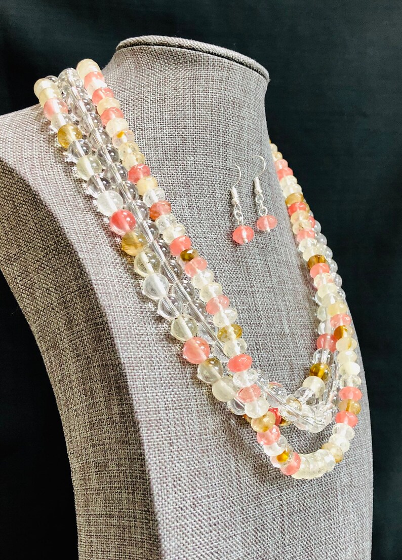 Watermelon Quartz Necklace Set - Image 3