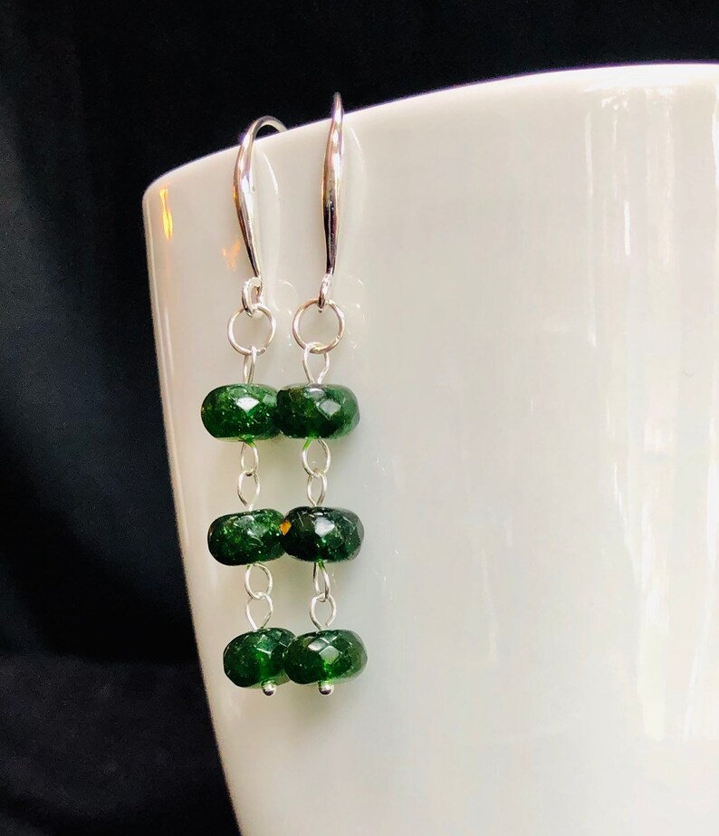 Emerald Dangle Earrings - Image 3