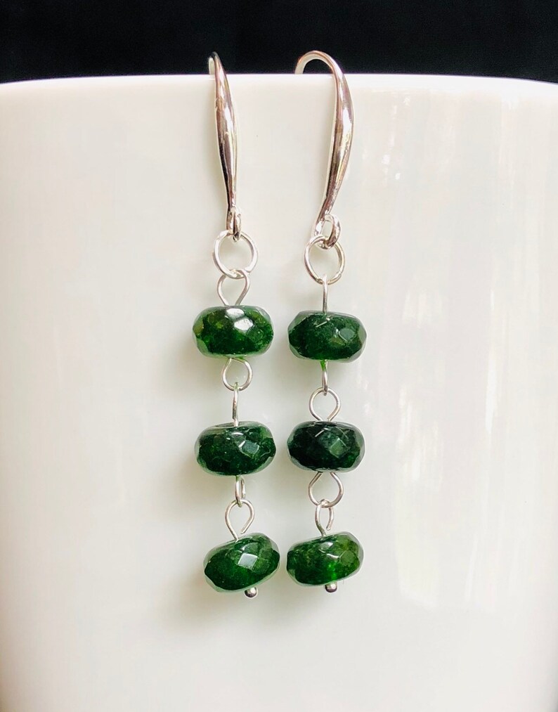 Emerald Dangle Earrings - Image 2