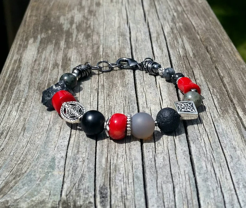 Red Coral Bracelet - Red Bracelet - Chunky Bracelet - Boho Bracelet - Coral Bracelet - Image 9