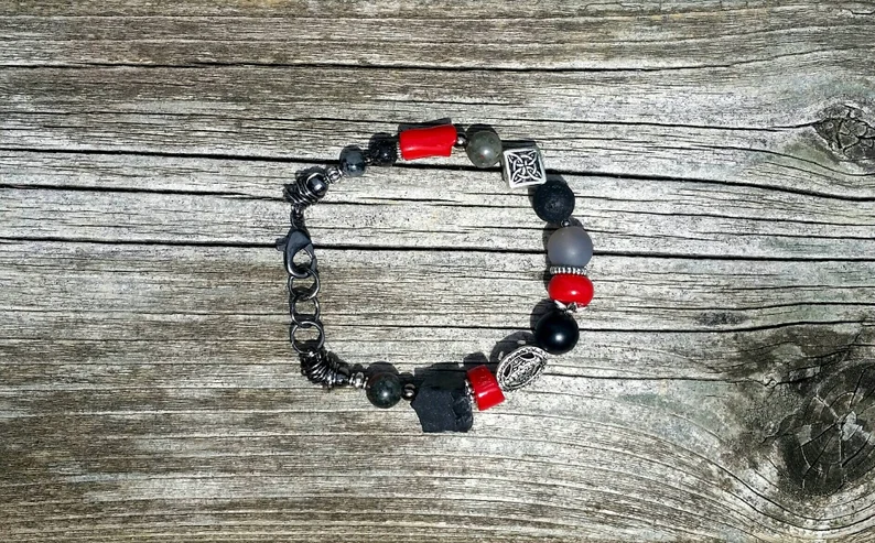 Red Coral Bracelet - Red Bracelet - Chunky Bracelet - Boho Bracelet - Coral Bracelet - Image 6