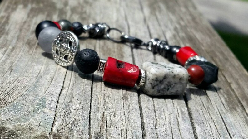 Red Coral Bracelet - Red Bracelet - Chunky Bracelet - Boho Bracelet - Coral Bracelet - Image 6