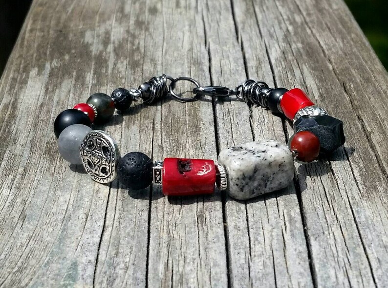 Red Coral Bracelet - Red Bracelet - Chunky Bracelet - Boho Bracelet - Coral Bracelet - Image 2