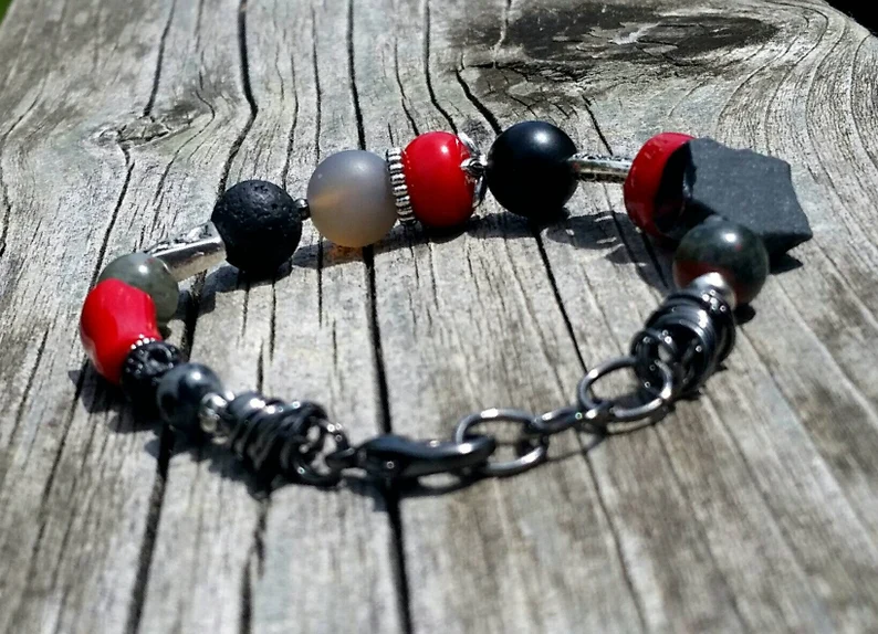 Red Coral Bracelet - Red Bracelet - Chunky Bracelet - Boho Bracelet - Coral Bracelet - Image 4