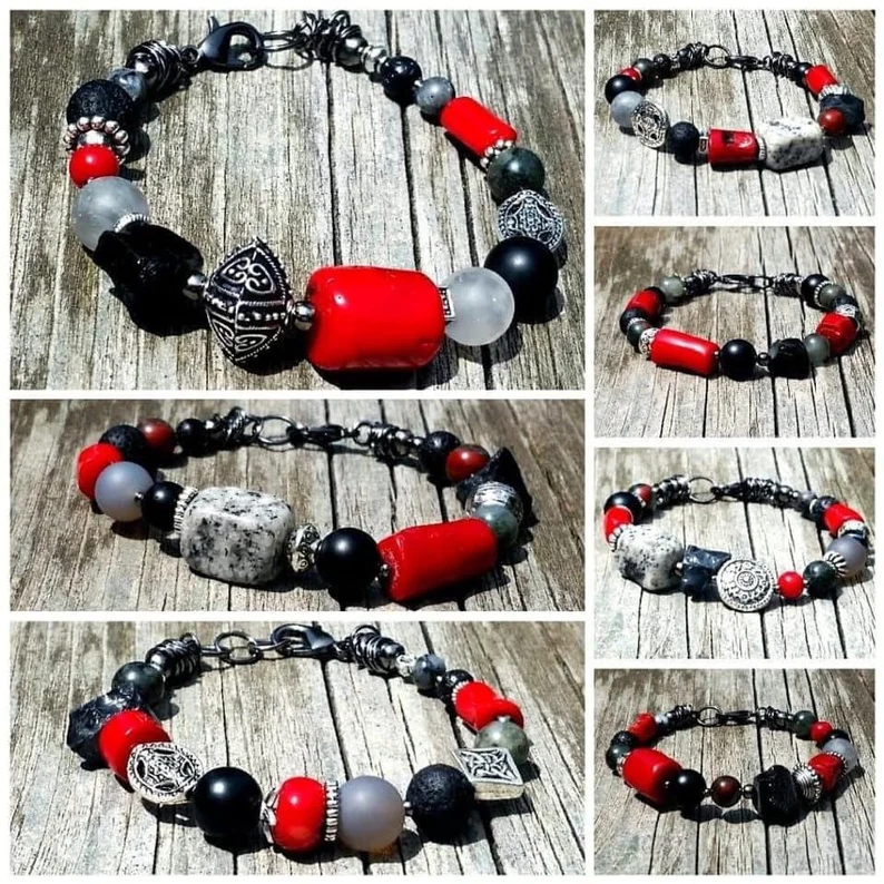 Red Coral Bracelet - Red Bracelet - Chunky Bracelet - Boho Bracelet - Coral Bracelet - Image 7