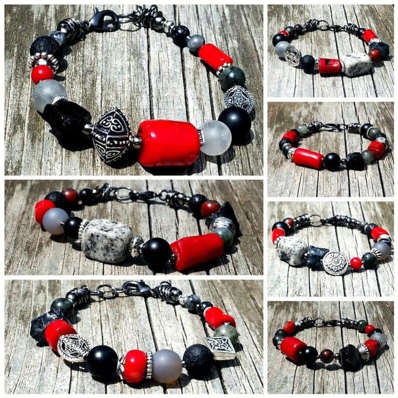 Red Coral Bracelet - Red Bracelet - Chunky Bracelet - Boho Bracelet - Coral Bracelet - Image 8